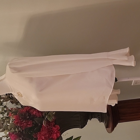 DKNY long sleeve blouse size M white color - Picture 6 of 12